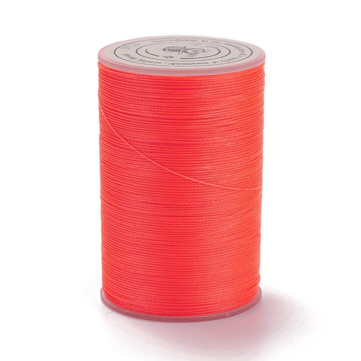 Rola ata cerata rotunda micro macrame, 0,3-0,4mm, rola 160m - portocaliu neon