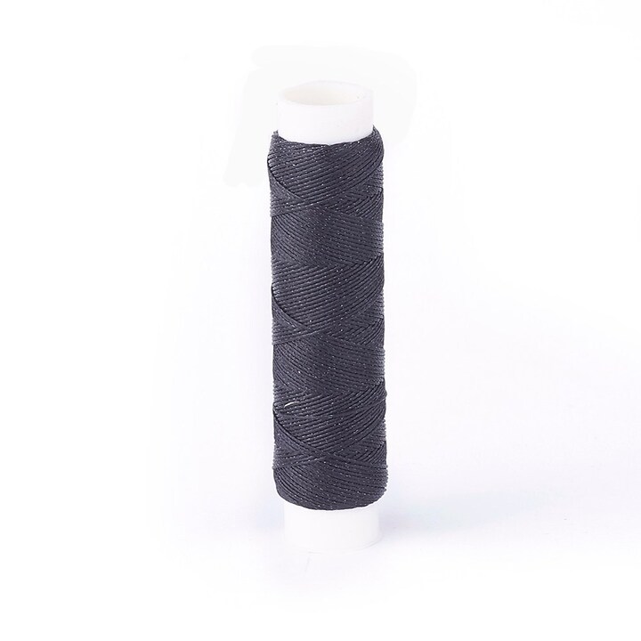 Rola ata cerata neagra, rotunda, micro macrame, 0,35mm, mosor 40m