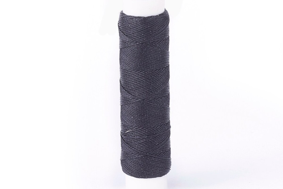 Rola ata cerata neagra, rotunda, micro macrame, 0,35mm, mosor 40m