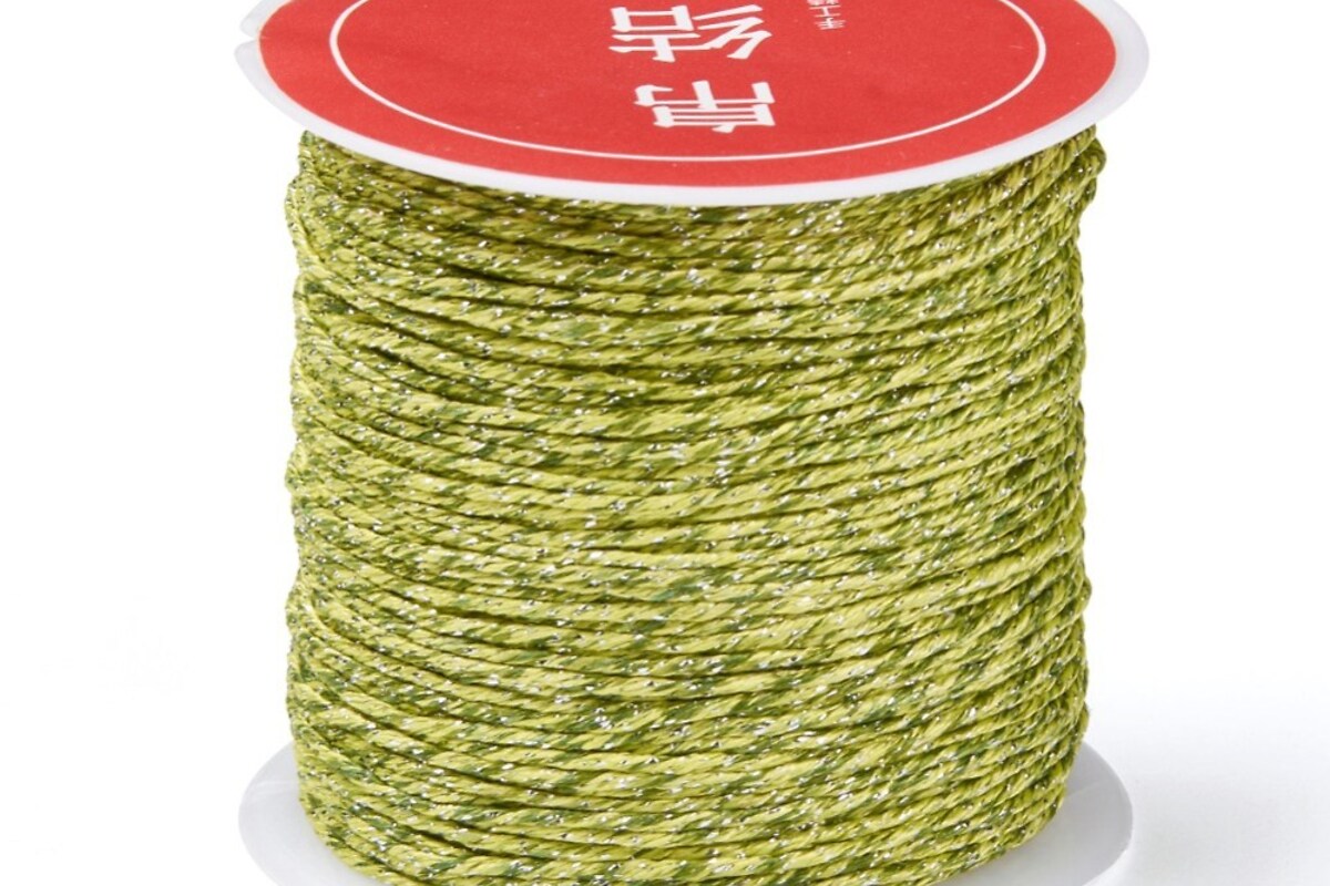 Rola snur metalic impletit in 8 fire, grosime 0,8mm, rola 25m - verde