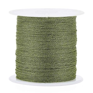 Rola snur metalic poliester impletit in 6 fire, grosime 0,4mm, rola 50m - verde olive