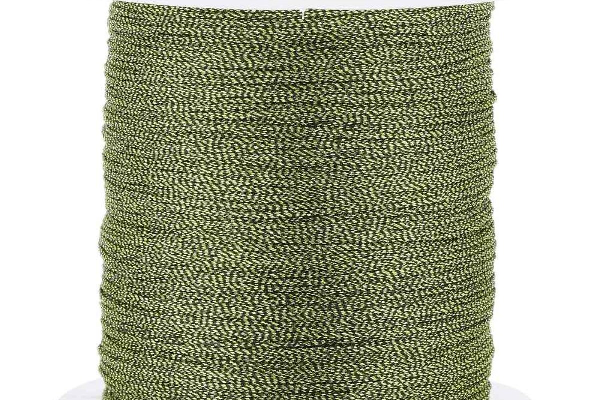 Rola snur metalic poliester impletit in 6 fire, grosime 0,4mm, rola 50m - verde olive