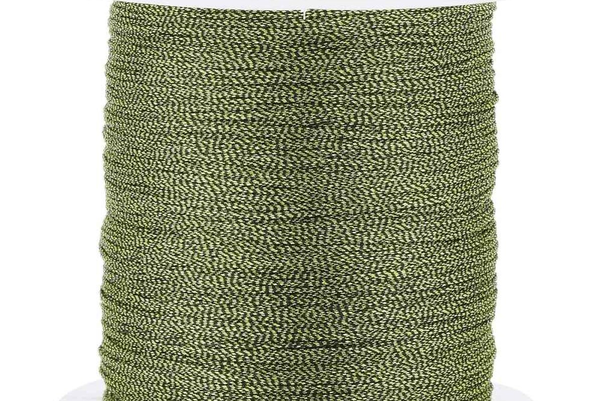 Rola snur metalic poliester impletit in 6 fire, grosime 0,4mm, rola 50m - verde olive