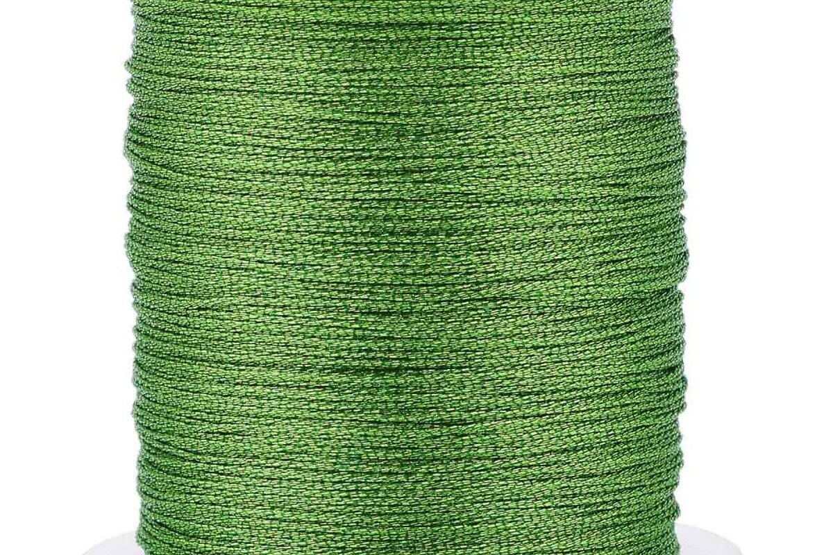 Rola snur metalic poliester impletit in 6 fire, grosime 0,4mm, rola 50m - verde