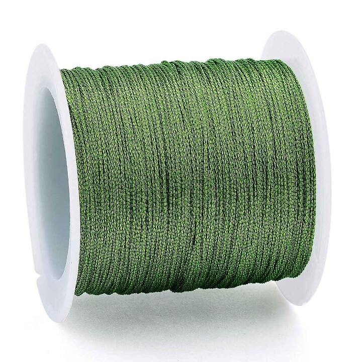 Rola snur metalic poliester impletit in 6 fire, grosime 0,4mm, rola 50m - verde