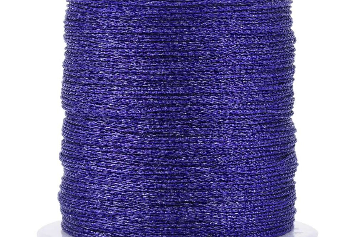 Rola snur metalic poliester impletit in 6 fire, grosime 0,4mm, rola 50m - indigo