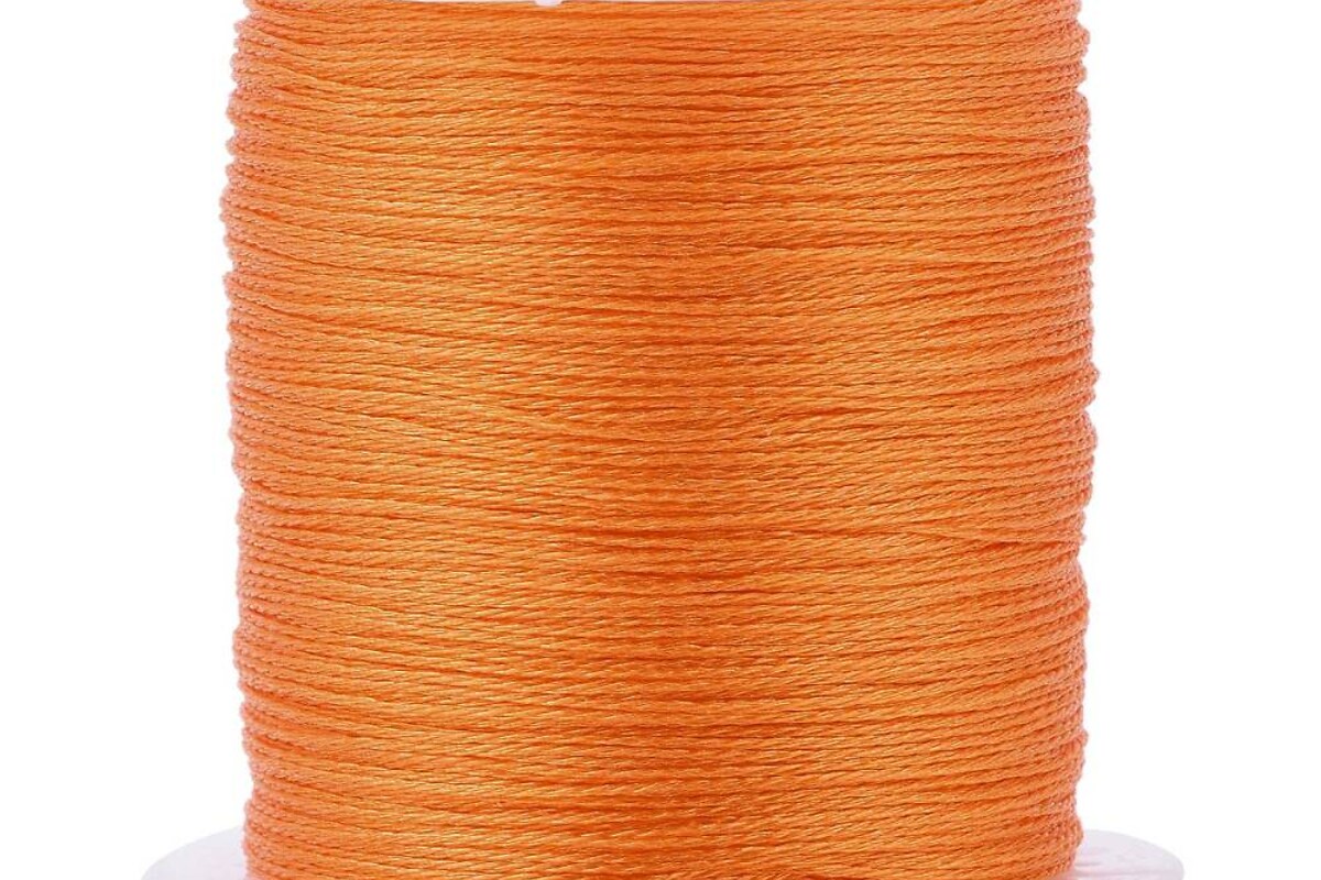 Rola snur metalic poliester impletit in 6 fire, grosime 0,4mm, rola 50m - portocaliu