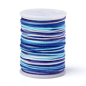 Snur poliester multicolor grosime 0,8mm, rola de 10m - mix albastru