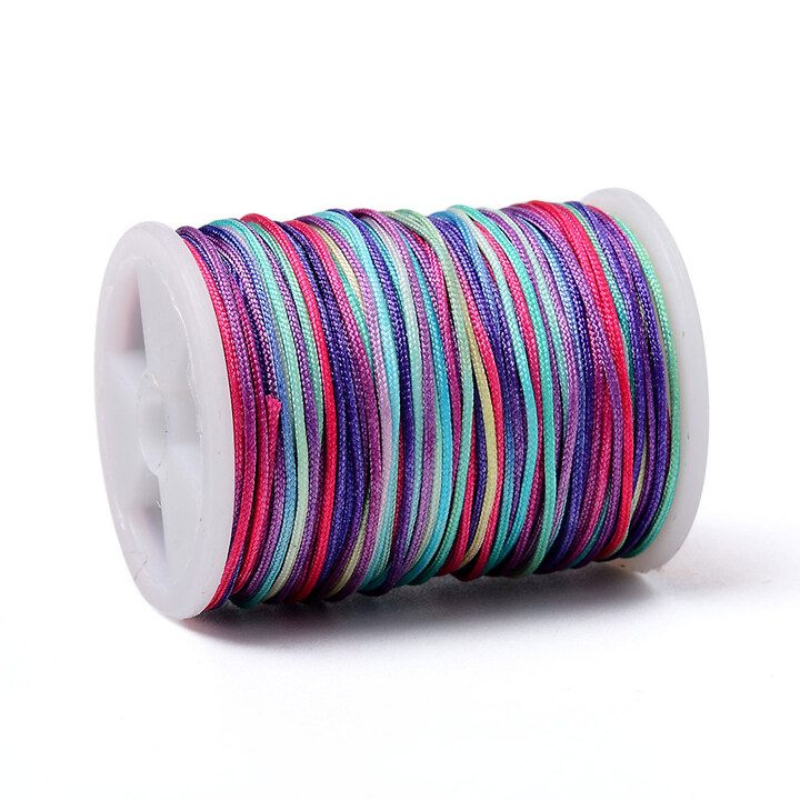 Snur poliester multicolor grosime 0,8mm, rola de 10m - mix mov albastru