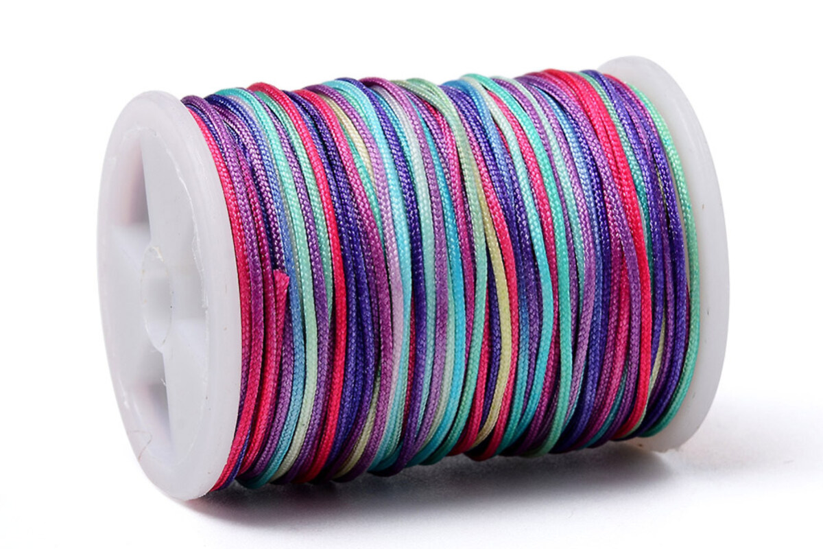 Snur poliester multicolor grosime 0,8mm, rola de 10m - mix mov albastru