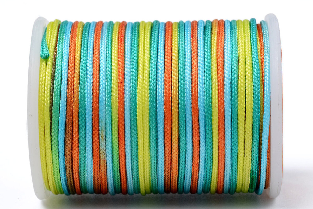 Snur poliester multicolor grosime 1mm, rola de 7m - mix pastel