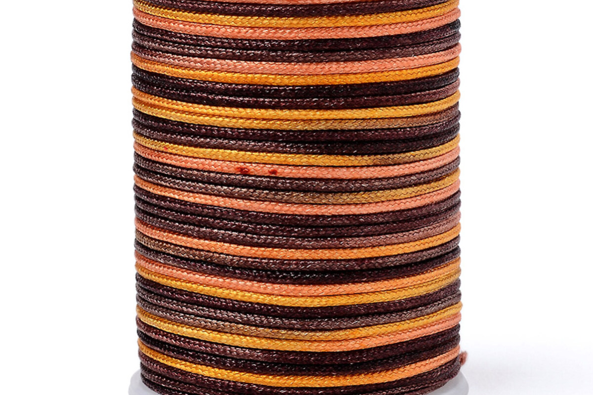 Snur poliester multicolor grosime 1mm, rola de 7m - mix maro