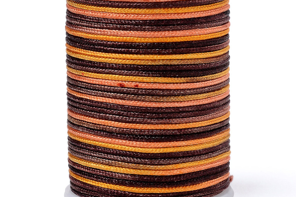 Snur poliester multicolor grosime 1mm, rola de 7m - mix maro