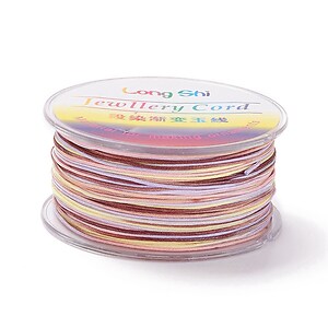 Snur poliester multicolor grosime 0,8mm, rola de 50m - mix maro pastel