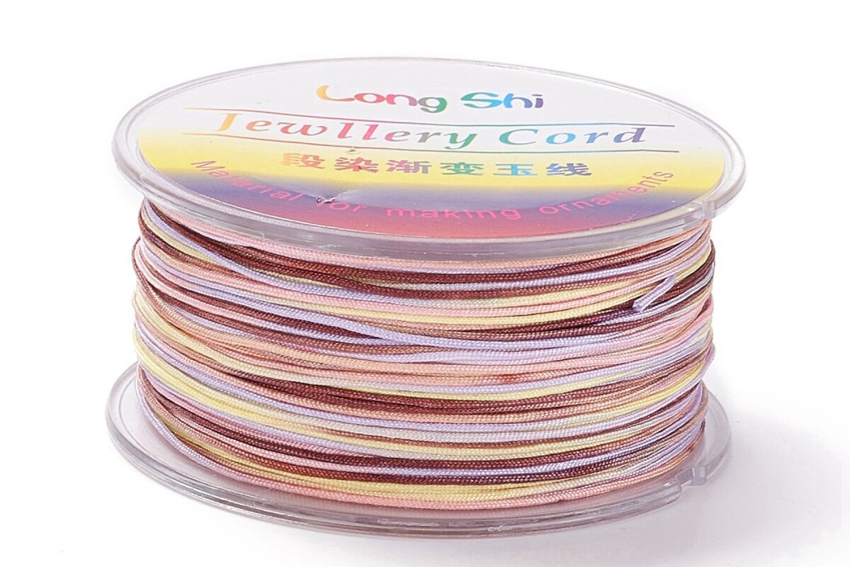 Snur poliester multicolor grosime 0,8mm, rola de 50m - mix maro pastel