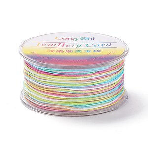 Snur poliester multicolor grosime 0,8mm, rola de 50m - mix pastel