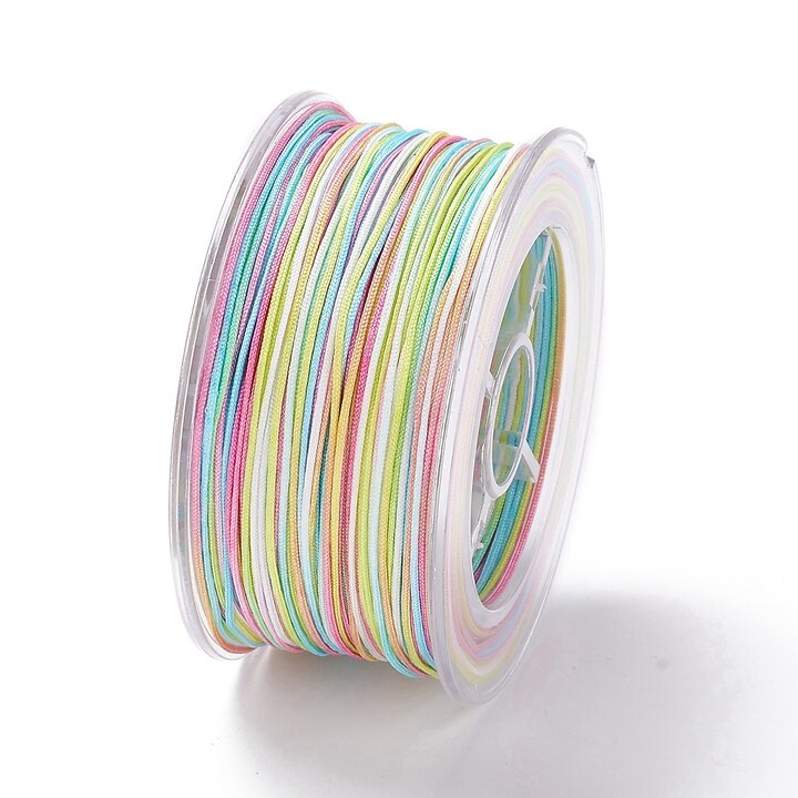 Snur poliester multicolor grosime 0,8mm, rola de 50m - mix pastel