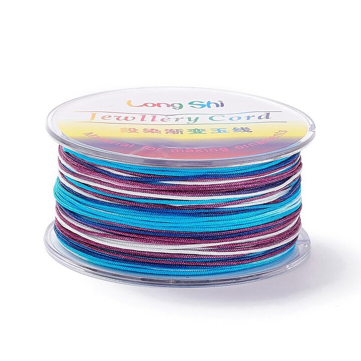 Snur poliester multicolor grosime 0,8mm, rola de 50m - mix albastru si mov