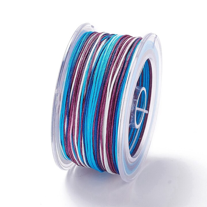 Snur poliester multicolor grosime 0,8mm, rola de 50m - mix albastru si mov