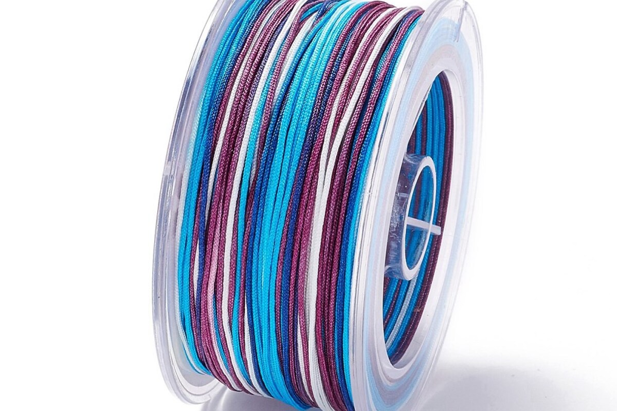 Snur poliester multicolor grosime 0,8mm, rola de 50m - mix albastru si mov