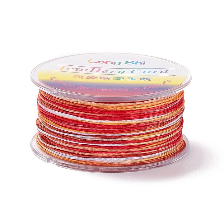 Snur poliester multicolor grosime 0,8mm, rola de 50m - mix rosu