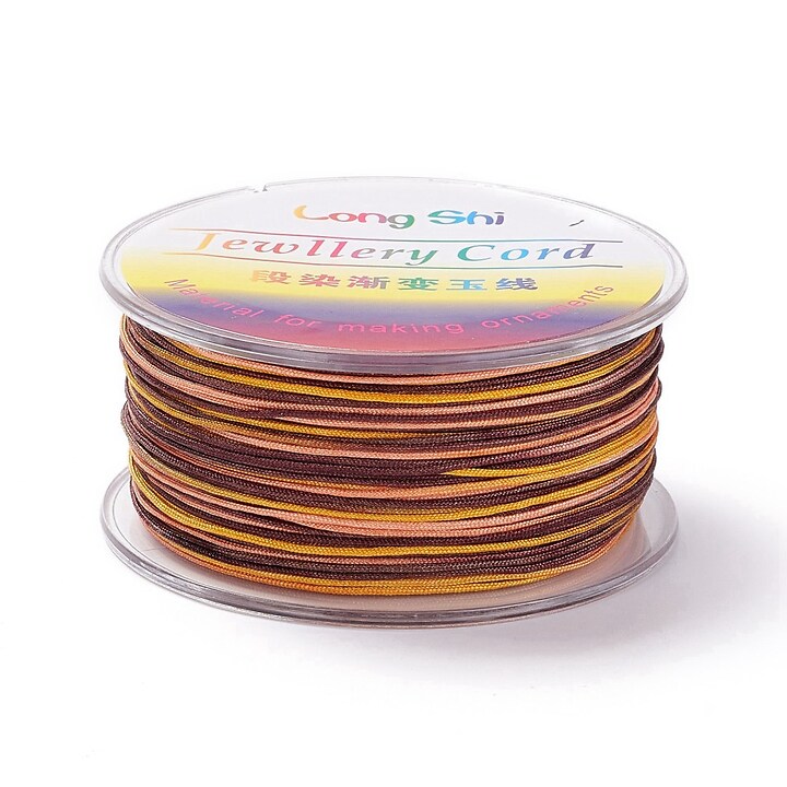 Snur poliester multicolor grosime 0,8mm, rola de 50m - mix maro