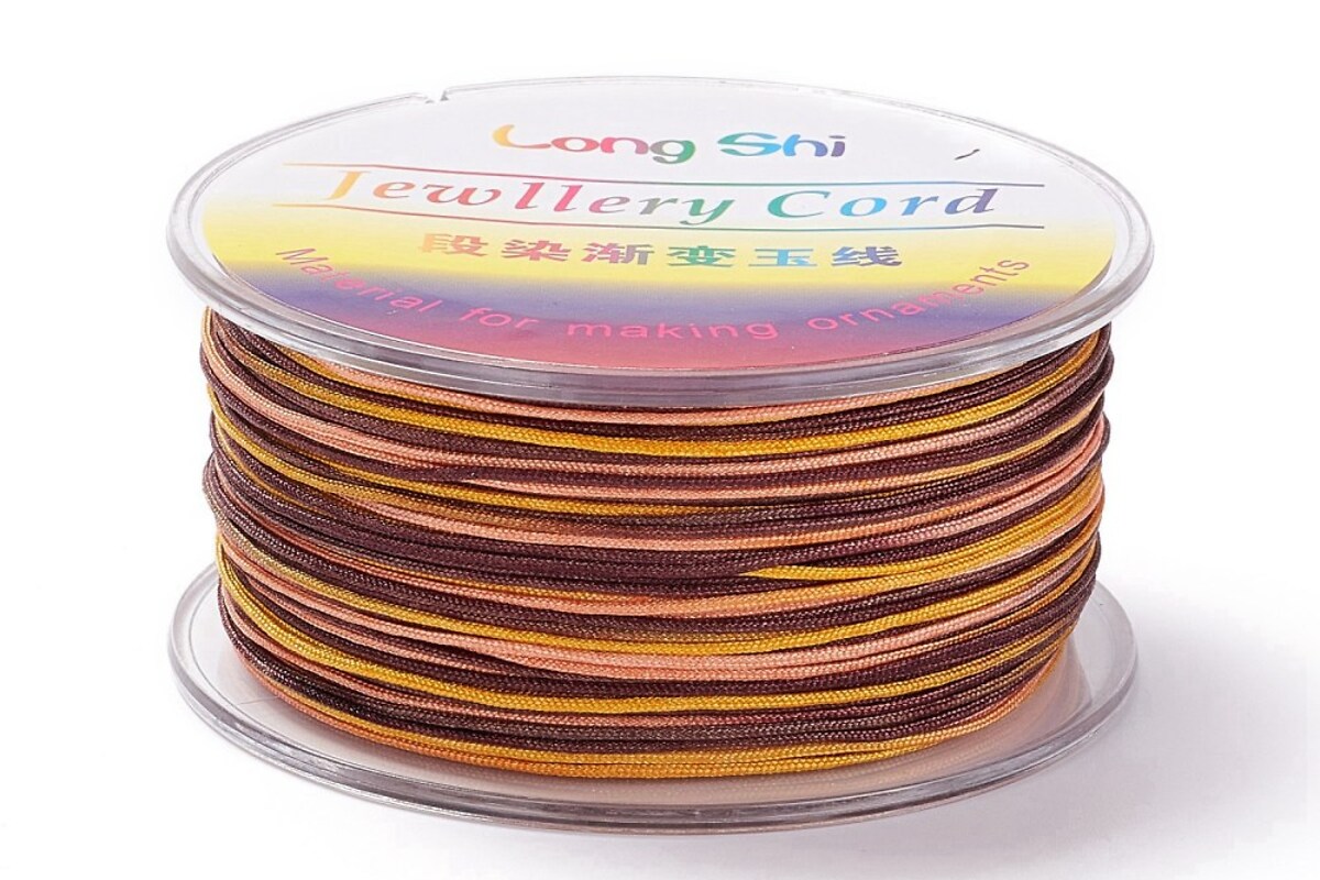 Snur poliester multicolor grosime 0,8mm, rola de 50m - mix maro