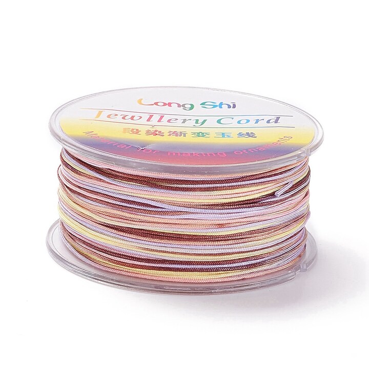 Snur poliester multicolor grosime 1mm, rola de 50m - mix maro pastel