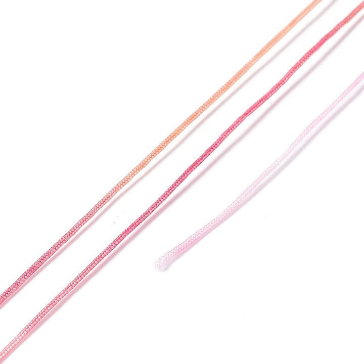 Snur poliester multicolor grosime 1mm, rola de 50m - mix roz