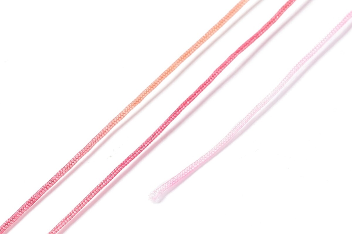 Snur poliester multicolor grosime 1mm, rola de 50m - mix roz