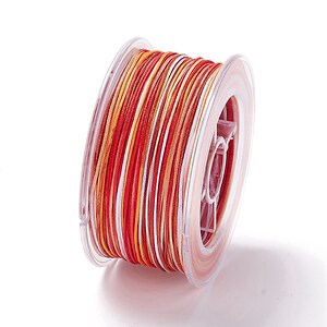 Snur poliester multicolor grosime 1mm, rola de 50m - mix rosu