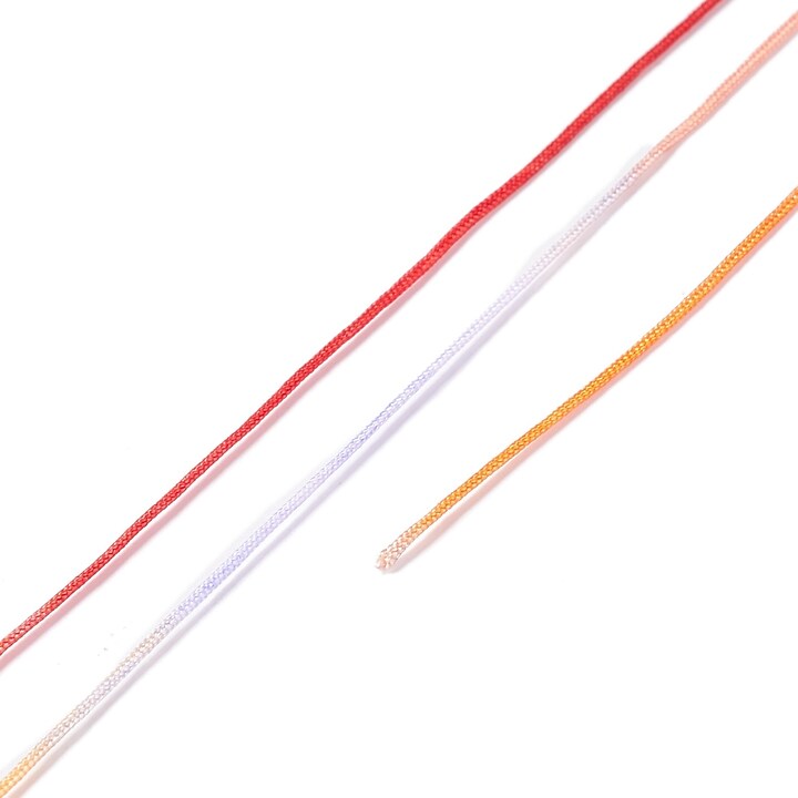 Snur poliester multicolor grosime 1mm, rola de 50m - mix rosu