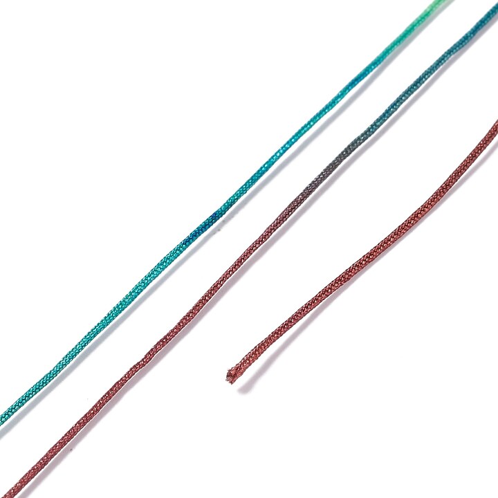 Snur poliester multicolor grosime 1mm, rola de 50m - mix verde