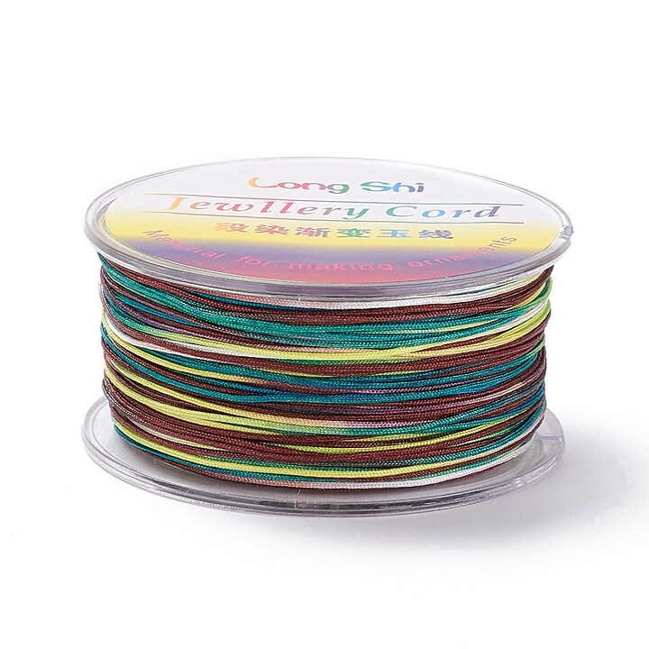 Snur poliester multicolor grosime 1mm, rola de 50m - mix verde