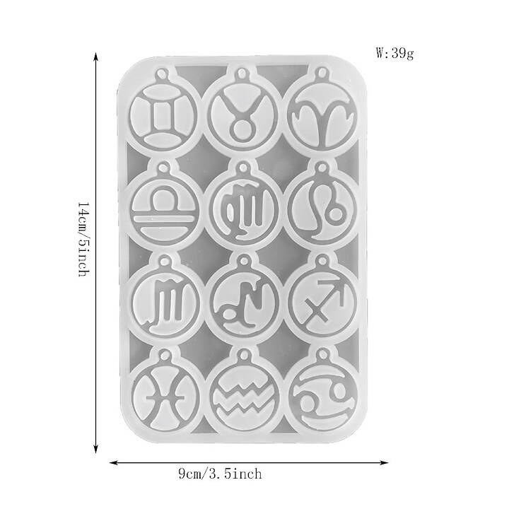 Matrita din silicon pentru pandantive din rasina zodii 140x90mm