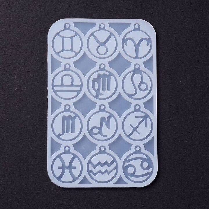 Matrita din silicon pentru pandantive din rasina zodii 140x90x4mm