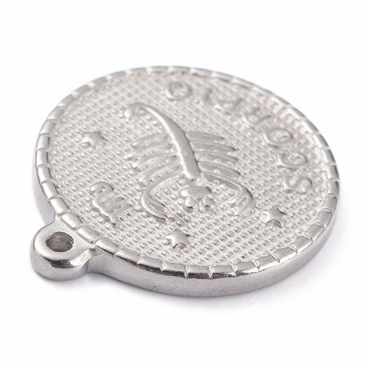 Pandantiv zodiac otel inoxidabil 304, 29x26mm - scorpion