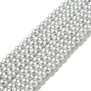 Perle de sticla, sfere 4mm - gri deschis (100 buc.)