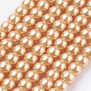 Perle de sticla, sfere 4mm - portocaliu deschis (100 buc.)