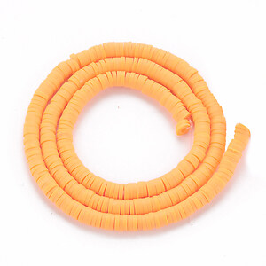 Sirag margele Heishi rondele din lut polimeric 4x0,5-1mm - portocaliu deschis