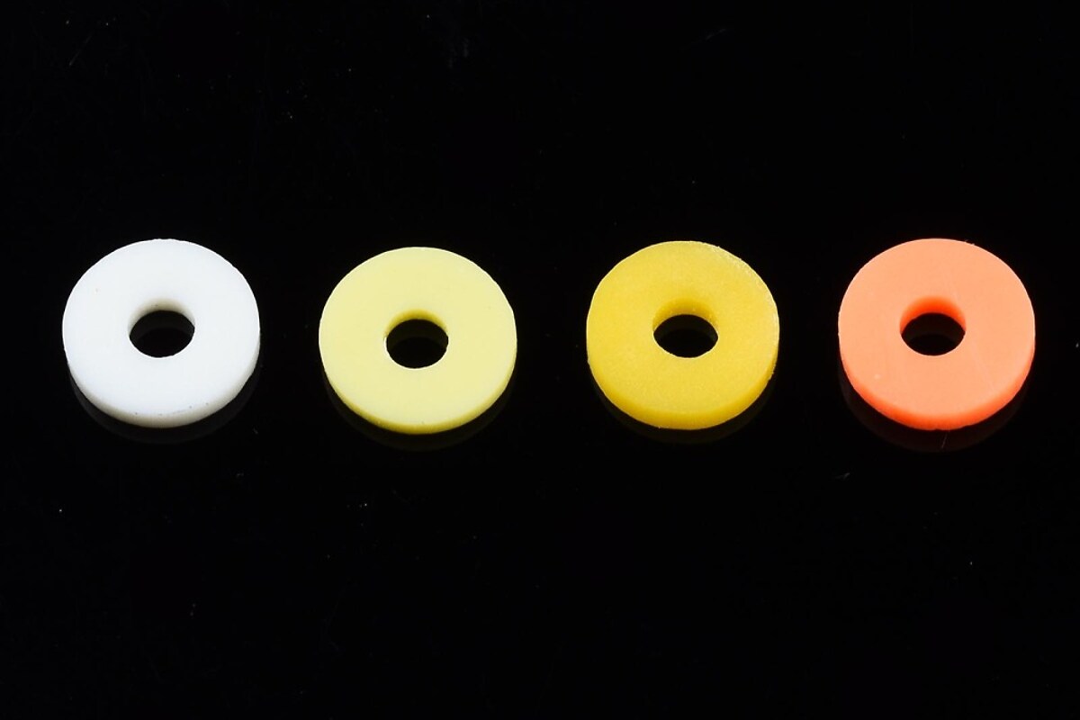 Sirag margele Heishi rondele din lut polimeric 6x0,5-1mm - mix portocaliu