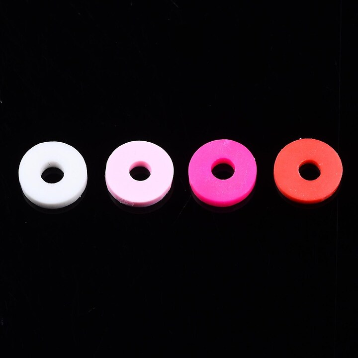 Sirag margele Heishi rondele din lut polimeric 6x0,5-1mm - mix roz