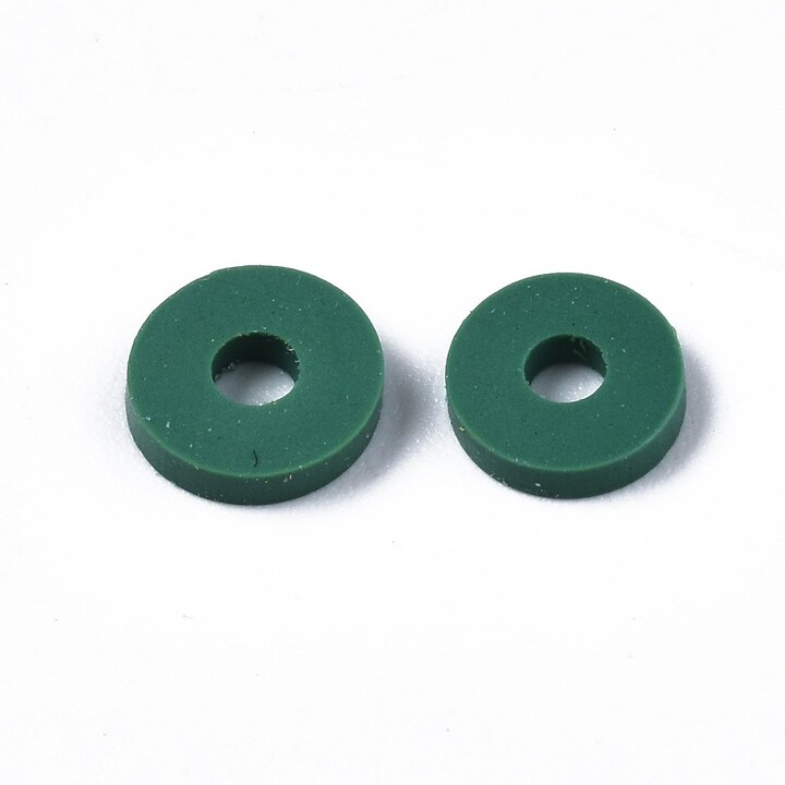 Sirag margele Heishi rondele din lut polimeric 6x0,5-1mm - mix verde