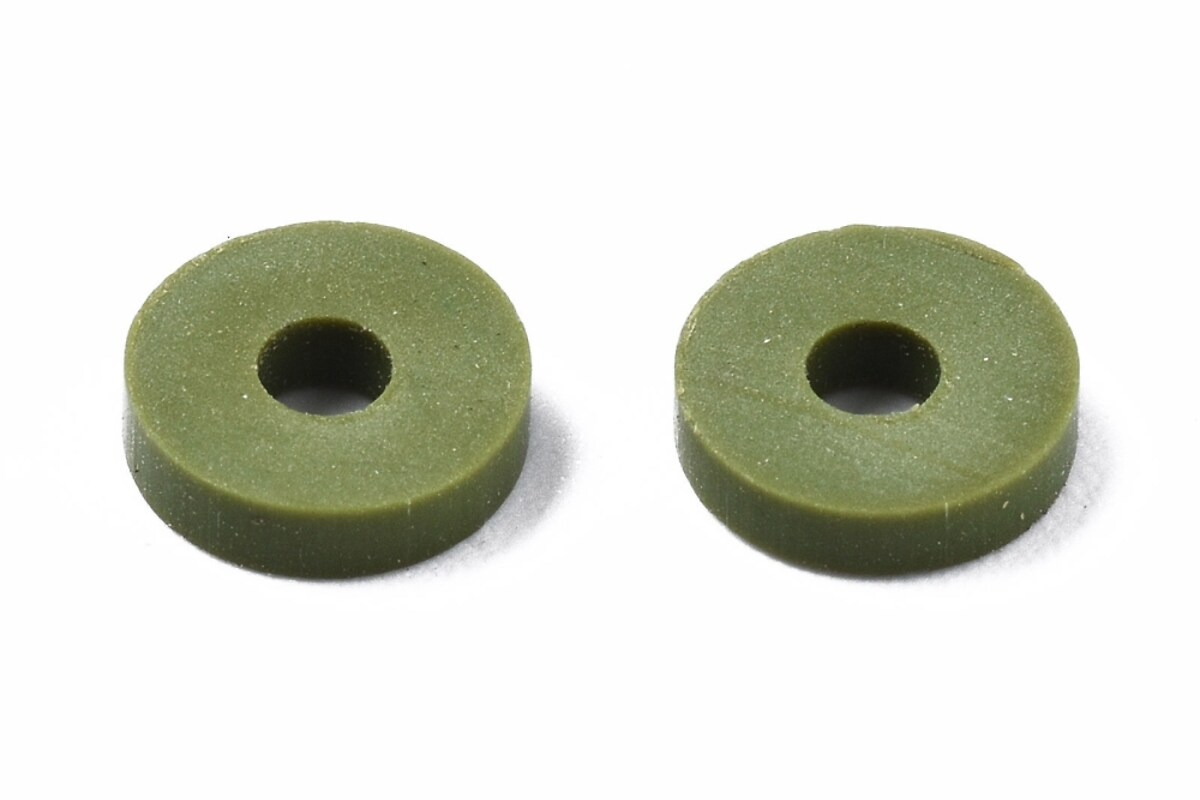 Sirag margele Heishi rondele din lut polimeric 6x0,5-1mm - mix galben verde