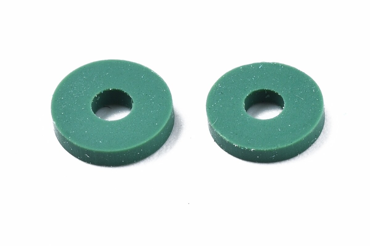 Sirag margele Heishi rondele din lut polimeric 6x0,5-1mm - mix verde galben
