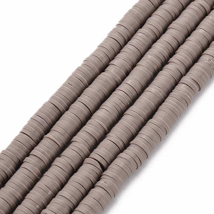 Sirag margele Heishi rondele din lut polimeric 6x0,5-1mm - camel