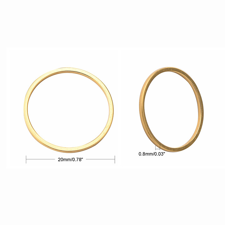 Link de legatura otel inoxidabil auriu 304 cerc 20x0,8mm