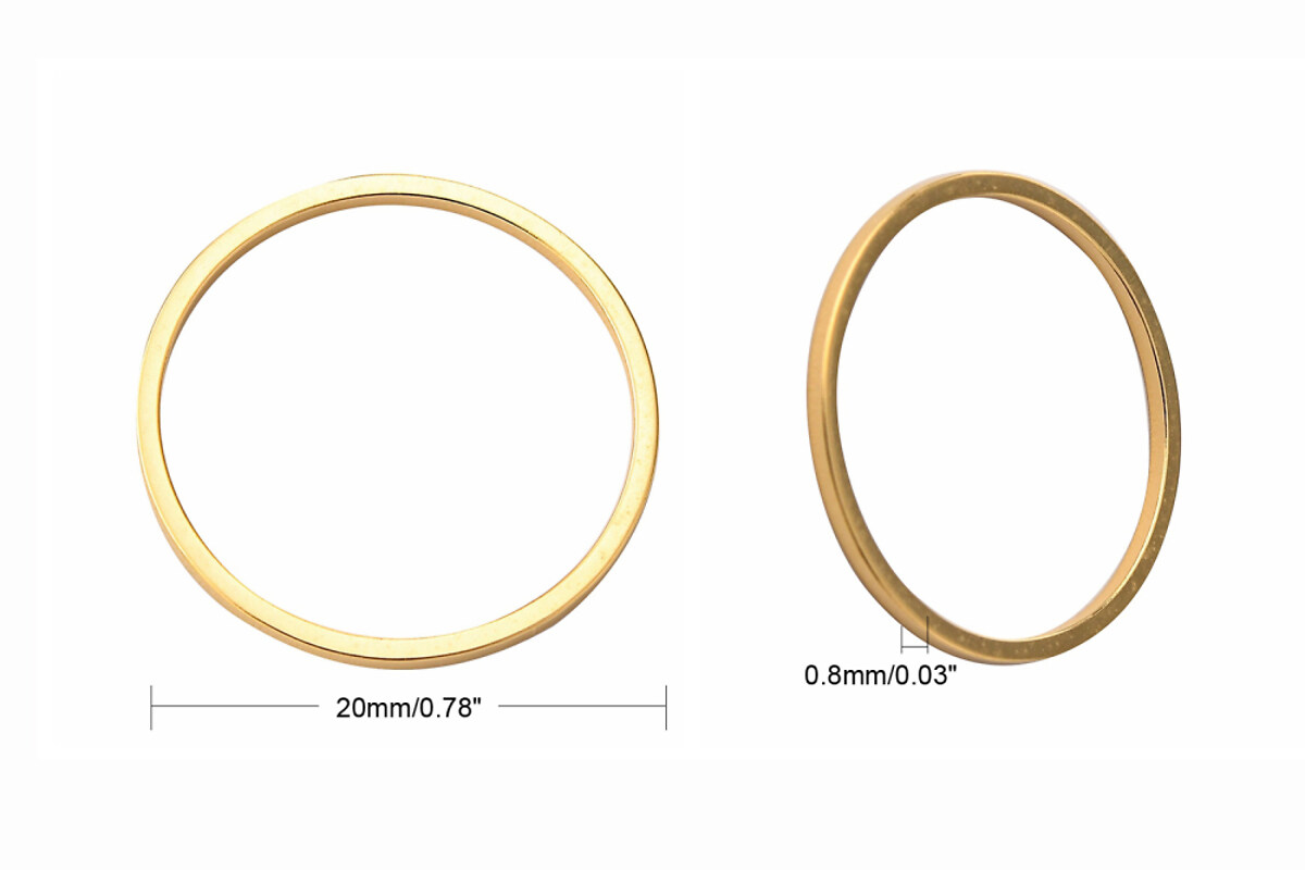 Link de legatura otel inoxidabil auriu 304 cerc 20x0,8mm