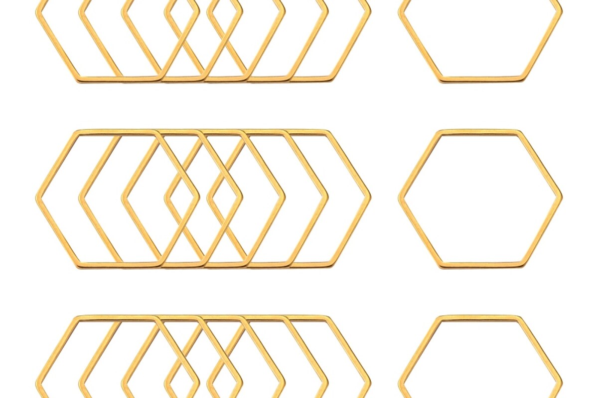 Link de legatura otel inoxidabil auriu 304 hexagon 20x22,5x0,8mm