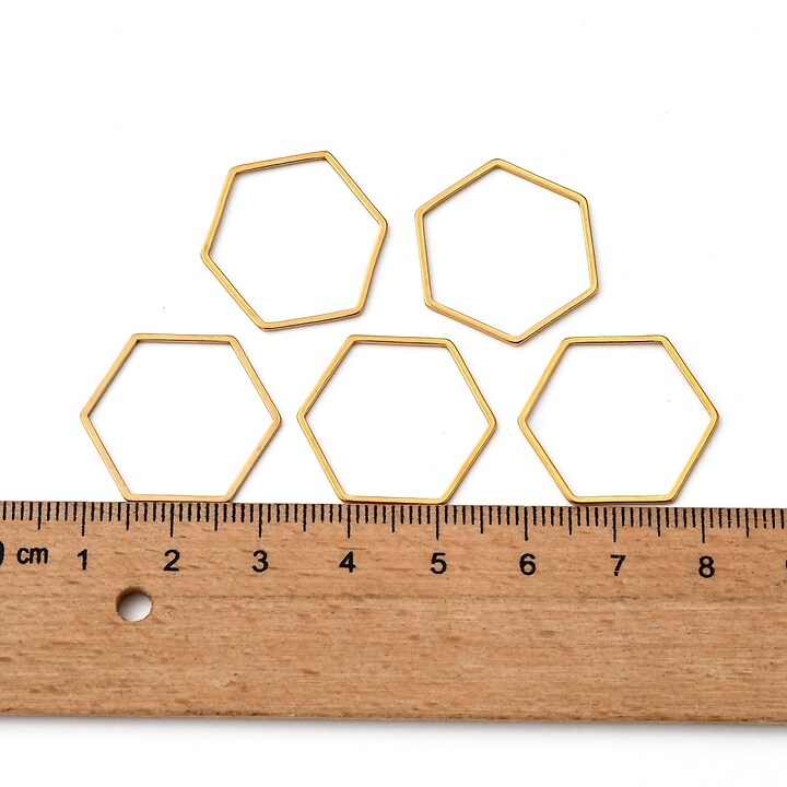 Link de legatura otel inoxidabil auriu 304 hexagon 20x22,5x0,8mm